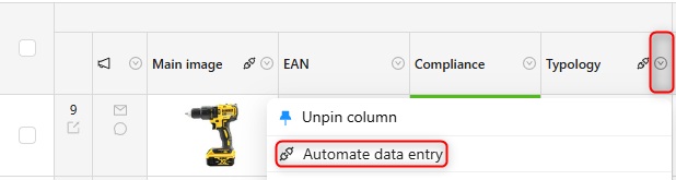 Automate data entry button