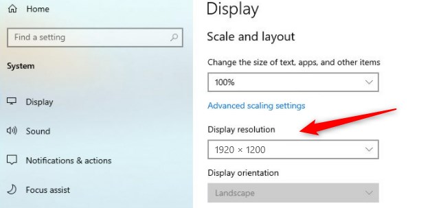 Display resolution