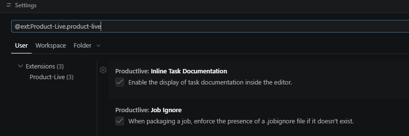 Inline documentation setting