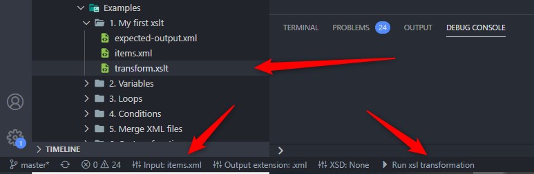 run xslt vscode