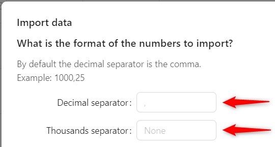 Thousands and decimal